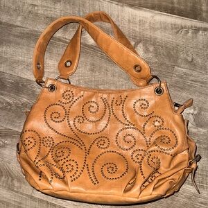 Tan Studded Women's Handbag